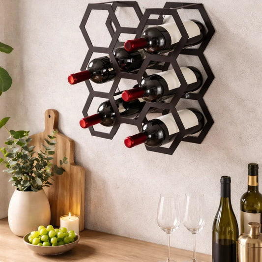 Kit Suporte para Vinho de Parede Colmeia