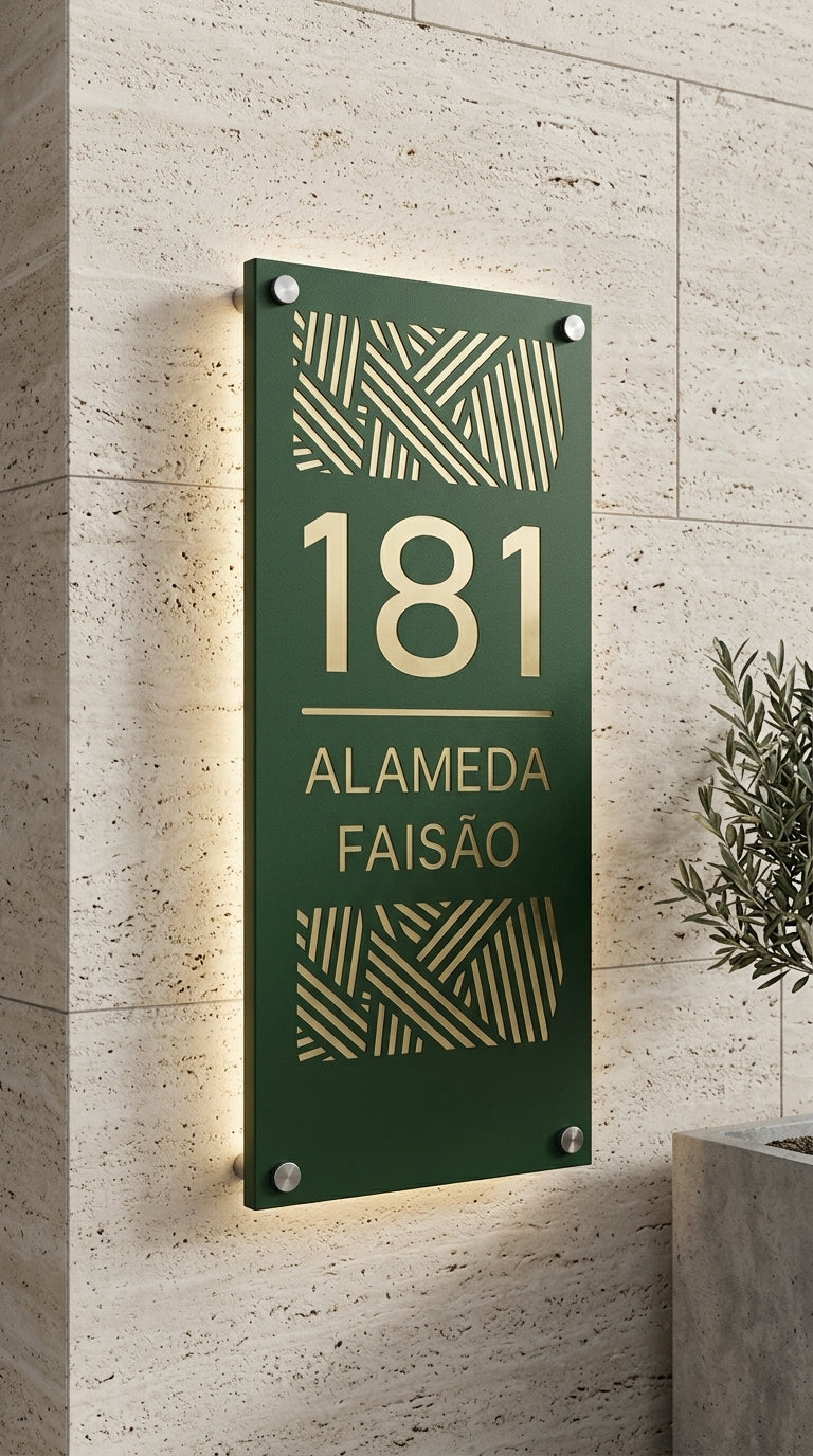 Placa Numérica para Fachadas em Aço Carbono