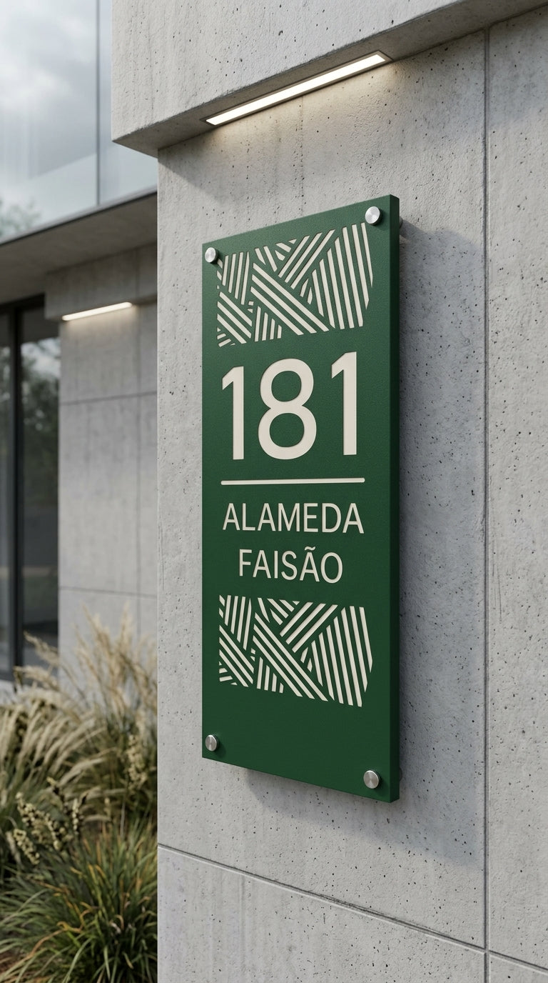 Placa Numérica para Fachadas em Aço Carbono