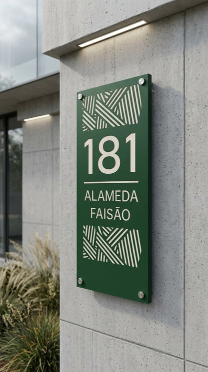 Placa Numérica para Fachadas em Aço Carbono