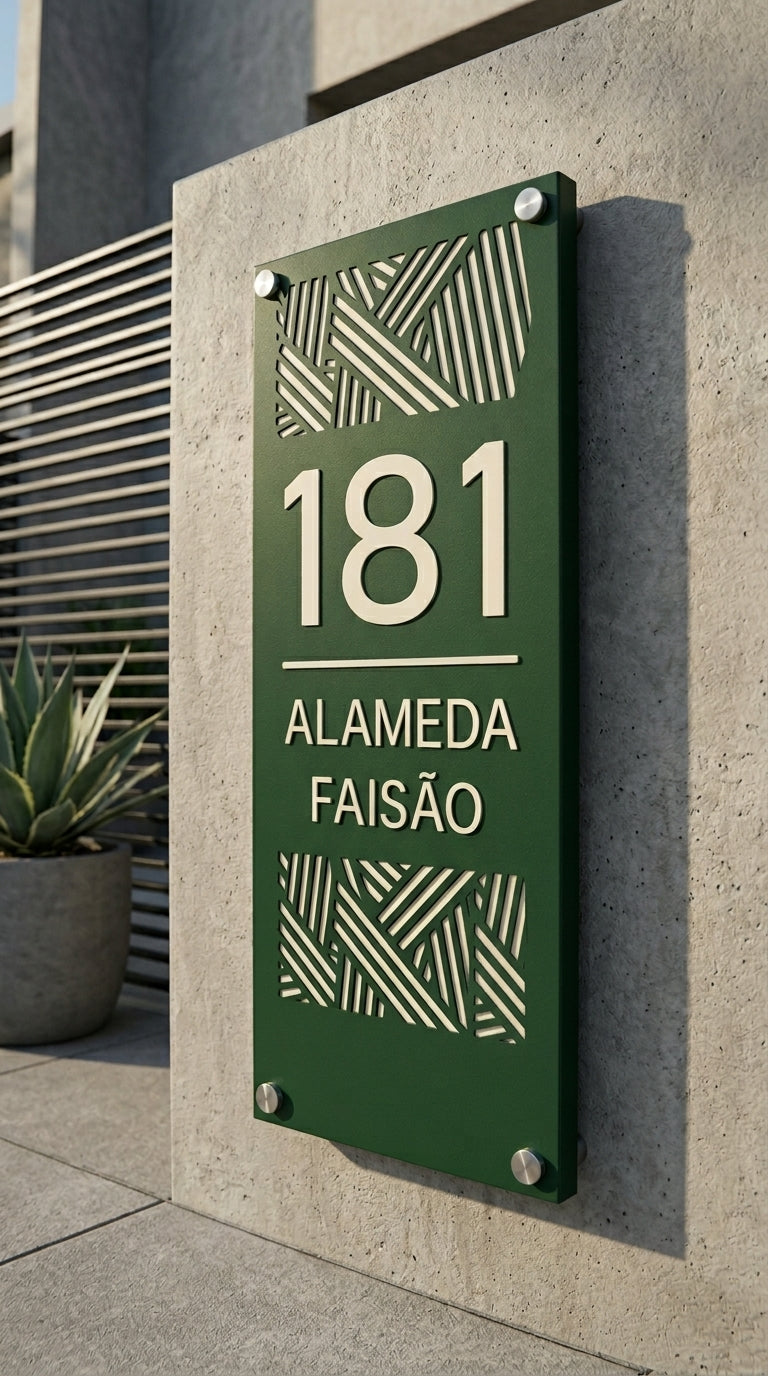Placa Numérica para Fachadas em Aço Carbono