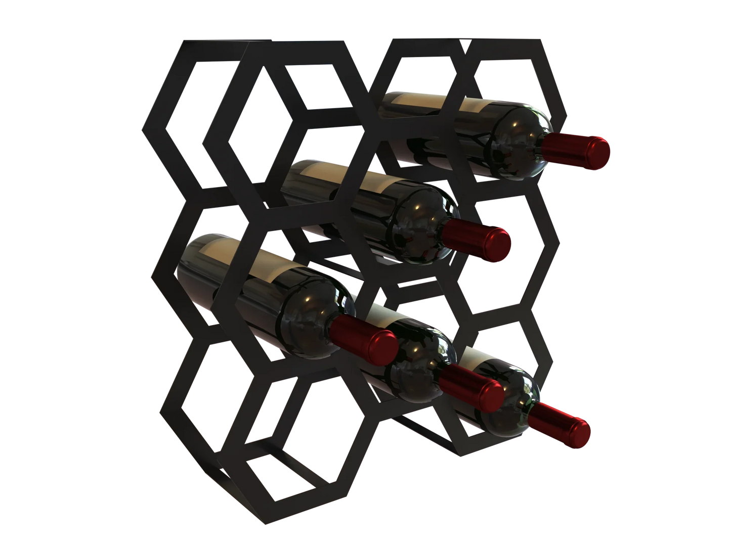Porta-Garrafas Hexagonal para Vinho