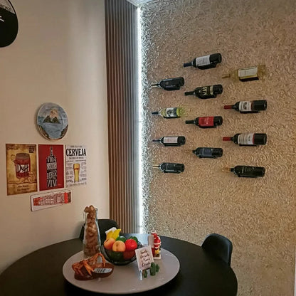 Suporte de Parede para Garrafa de Vinho Individual em Aço