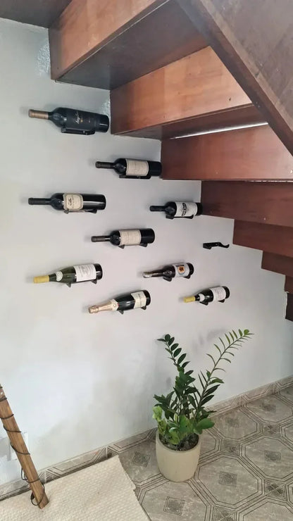 Suporte de Parede para Garrafa de Vinho Individual em Aço