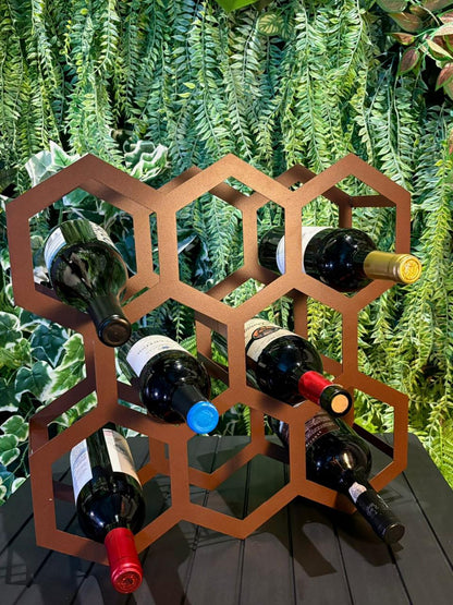 Porta-Garrafas Hexagonal para Vinho