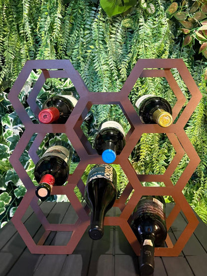 Porta-Garrafas Hexagonal para Vinho