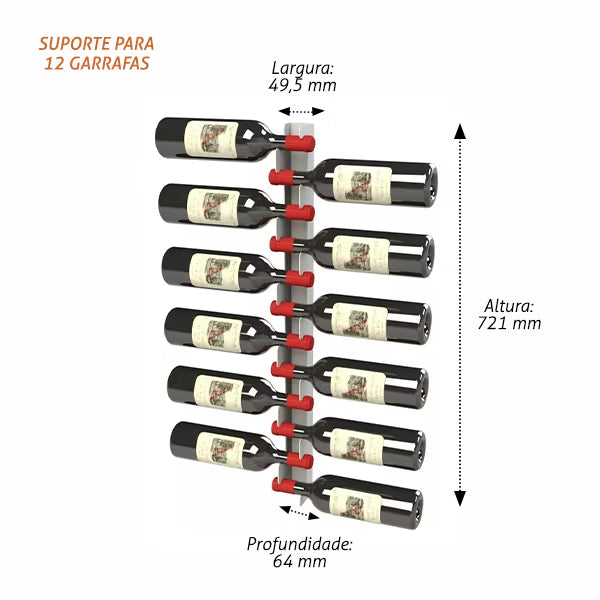 Adega Vertical para 6, 8, 12 ou 18 Garrafas em Aço Carbono