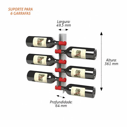 Adega Vertical para 6, 8, 12 ou 18 Garrafas em Aço Carbono
