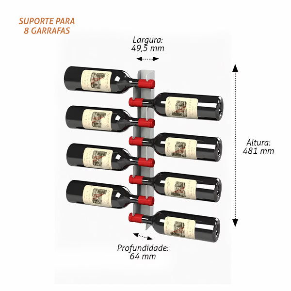 Adega Vertical para 6, 8, 12 ou 18 Garrafas em Aço Carbono