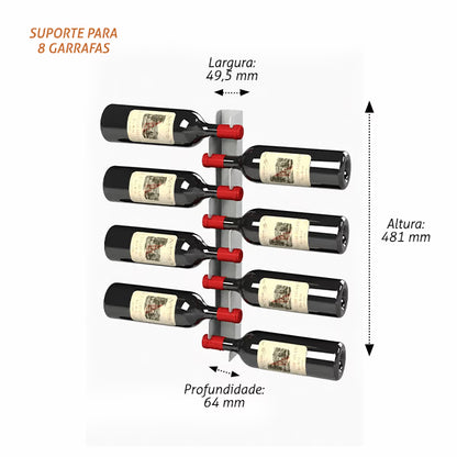 Adega Vertical para 6, 8, 12 ou 18 Garrafas em Aço Carbono