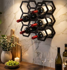 Kit Suporte para Vinho de Parede Colmeia