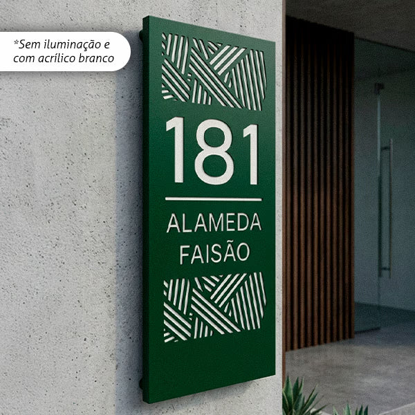Placa de Fachada em Aço Carbono para Número e Endereço